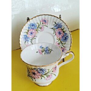 Paragon Fine Bone China teacup and saucer Cornflower Pattern 1960's